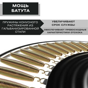 Батут с защитной сеткой Perfetto Sport 12 Dynamics диаметр 3,7 м