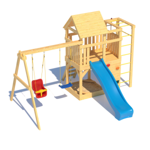 Детская площадка CustWood Scout S4 с деревянной крышей 