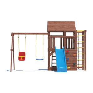 Детская площадка CustWood Scout SC4+ с большой деревянной крышей