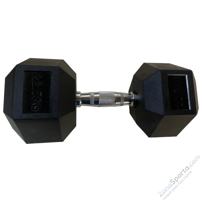 Обрезиненная гексагональная гантель INEX Hex Dumbbell 22,5 кг