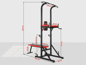 Турник/пресс/брусья со скамьей Unix Fit Power Tower 120P